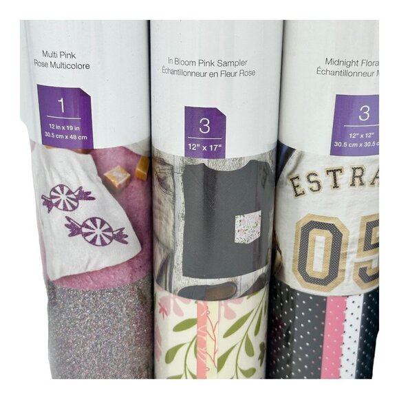 Cricut lot Vinyl HTV Iron On Permanent Glitter Pen Set Pink Green Floral Gift - Picture 5 of 8